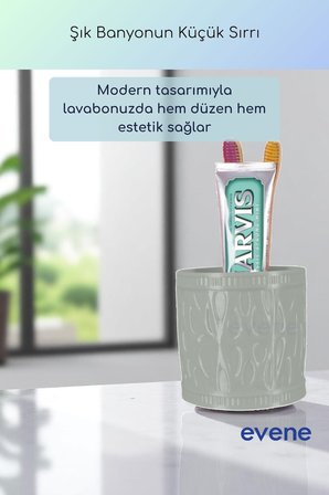 Diş Fırçalığı Diş Fırçalık Diş Fırçası Standı Diş Fırçası Tutucu Altın Eskitme Model 76