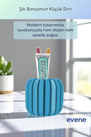 Diş Fırçalığı Diş Fırçalık Diş Fırçası Standı Diş Fırçası Tutucu Altın Eskitme Model 79