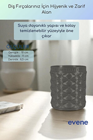 Diş Fırçalığı Diş Fırçalık Diş Fırçası Standı Diş Fırçası Tutucu Siyah Renk Model 85