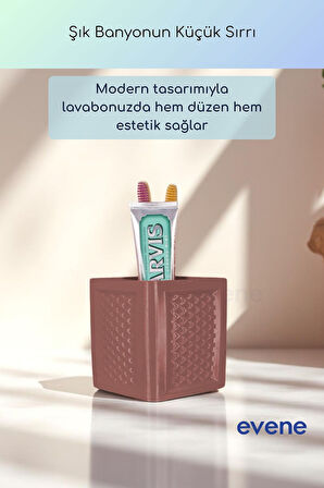 Diş Fırçalığı Diş Fırçalık Diş Fırçası Standı Diş Fırçası Tutucu Altın Renk Model 86