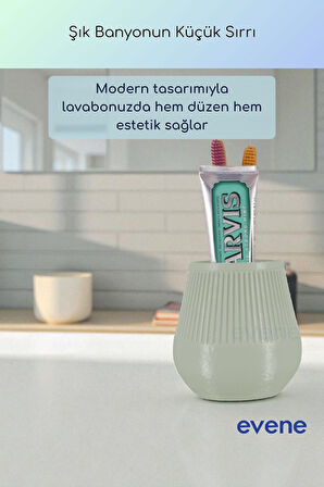 Diş Fırçalığı Diş Fırçalık Diş Fırçası Standı Diş Fırçası Tutucu Bej Renk Model 88