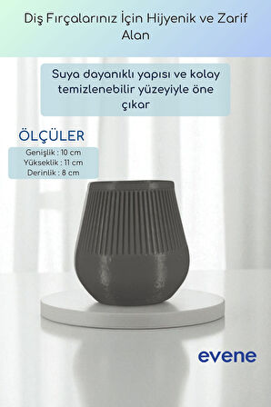 Diş Fırçalığı Diş Fırçalık Diş Fırçası Standı Diş Fırçası Tutucu Siyah Renk Model 88