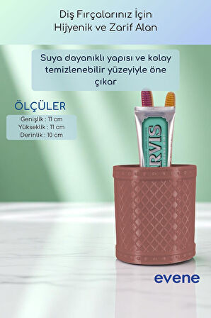 Diş Fırçalığı Diş Fırçalık Diş Fırçası Standı Diş Fırçası Tutucu Altın Renk Model 90