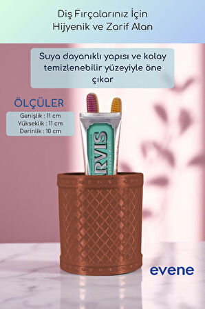 Diş Fırçalığı Diş Fırçalık Diş Fırçası Standı Diş Fırçası Tutucu Altın Renk Model 90