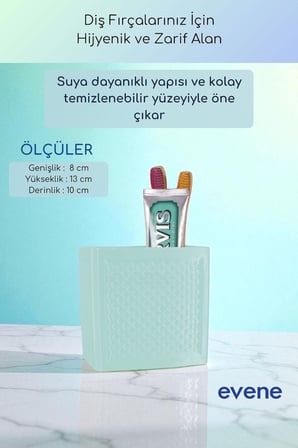 Diş Fırçalığı Diş Fırçalık Diş Fırçası Standı Diş Fırçası Tutucu Siyah Renk Model 92