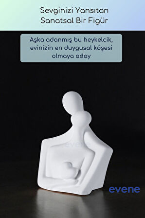 Dekoratif Obje Biblo Ev Dekorasyon Heykel Salon Masa Üstü Süs Eşyası Beyaz Model 47