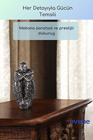 Dekoratif Obje Biblo Ev Dekorasyon Heykel Salon Masa Üstü Süs Eşyası Siyah Model 50