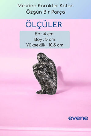 Dekoratif Obje Biblo Ev Dekorasyon Heykel Salon Masa Üstü Süs Eşyası Siyah Model 50