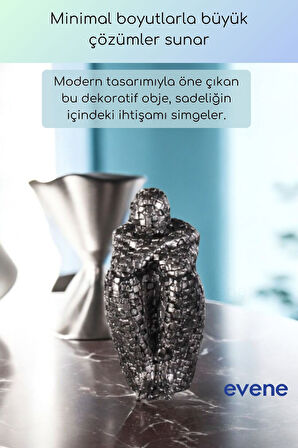 Dekoratif Obje Biblo Ev Dekorasyon Heykel Salon Masa Üstü Süs Eşyası Siyah Model 50