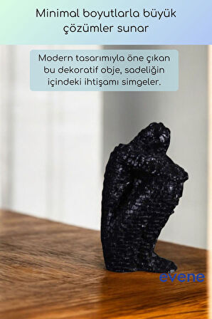 Dekoratif Obje Biblo Ev Dekorasyon Heykel Salon Masa Üstü Süs Eşyası Siyah Model 50