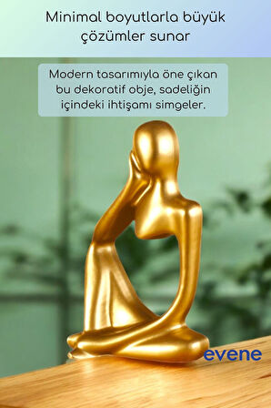 Dekoratif Obje Biblo Ev Dekorasyon Heykel Salon Masa Üstü Süs Eşyası Altın Model 51