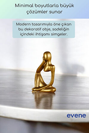 Dekoratif Obje Biblo Ev Dekorasyon Heykel Salon Masa Üstü Süs Eşyası Altın Model 52