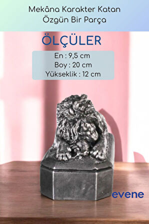 Dekoratif Obje Biblo Ev Dekorasyon Heykel Salon Masa Üstü Süs Eşyası Aslan Beyaz Model 56