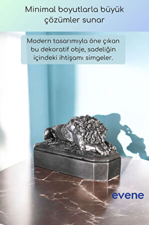 Dekoratif Obje Biblo Ev Dekorasyon Heykel Salon Masa Üstü Süs Eşyası Aslan Beyaz Model 56