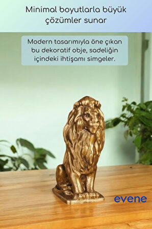 Dekoratif Obje Biblo Ev Dekorasyon Heykel Salon Masa Üstü Süs Eşyası Aslan Gümüş Eskitme Model 57