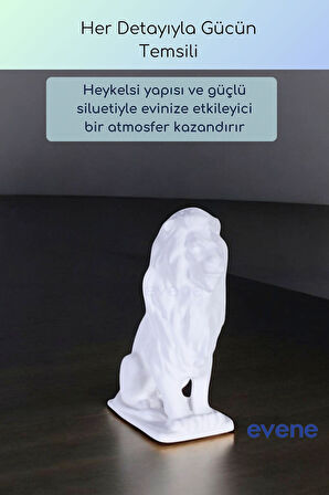 Dekoratif Obje Biblo Ev Dekorasyon Heykel Salon Masa Üstü Süs Eşyası Aslan Gümüş Eskitme Model 57
