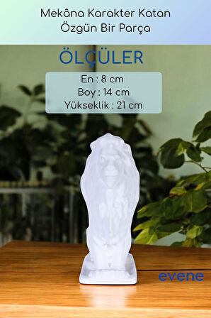 Dekoratif Obje Biblo Ev Dekorasyon Heykel Salon Masa Üstü Süs Eşyası Aslan Gümüş Eskitme Model 57