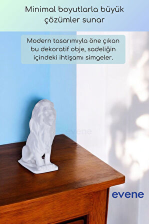 Dekoratif Obje Biblo Ev Dekorasyon Heykel Salon Masa Üstü Süs Eşyası Aslan Gümüş Eskitme Model 57