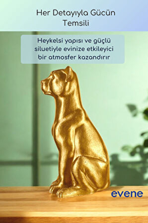 Dekoratif Obje Biblo Ev Dekorasyon Heykel Salon Masa Üstü Süs Eşyası Kedi Siyah Model 60