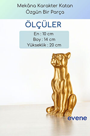 Dekoratif Obje Biblo Ev Dekorasyon Heykel Salon Masa Üstü Süs Eşyası Kedi Siyah Model 60