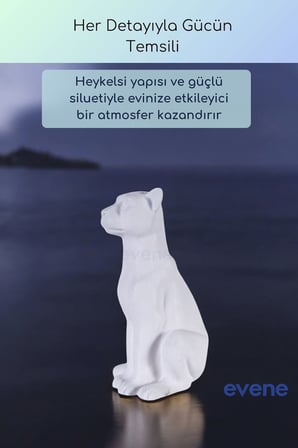 Dekoratif Obje Biblo Ev Dekorasyon Heykel Salon Masa Üstü Süs Eşyası Kedi Siyah Model 60