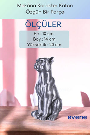Dekoratif Obje Biblo Ev Dekorasyon Heykel Salon Masa Üstü Süs Eşyası Kedi Siyah Model 60