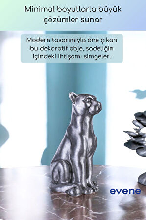 Dekoratif Obje Biblo Ev Dekorasyon Heykel Salon Masa Üstü Süs Eşyası Kedi Siyah Model 60