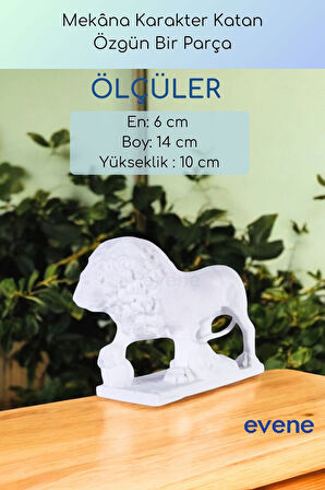 Dekoratif Obje Biblo Ev Dekorasyon Heykel Salon Masa Üstü Süs Eşyası Aslan Altın Model 61