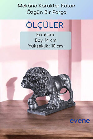 Dekoratif Obje Biblo Ev Dekorasyon Heykel Salon Masa Üstü Süs Eşyası Aslan Altın Model 61