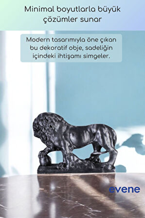 Dekoratif Obje Biblo Ev Dekorasyon Heykel Salon Masa Üstü Süs Eşyası Aslan Altın Model 61