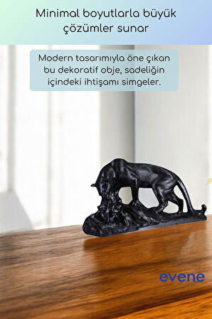 Dekoratif Obje Biblo Ev Dekorasyon Heykel Salon Masa Üstü Süs Eşyası Siyah Model 62