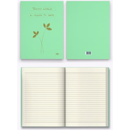 Kalipso Sert Kapaklı Çizgili Defter 14x20 cm Pastel Su Yeşili Klp-008