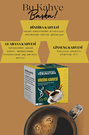 Hindiba Kahvesi, Guarana,Ginseng Detox Kahve 1 Aylık -( 60 Kullanım ) NET 100gr