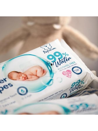 Papilion Baby Water Wipes %99 Saf Su İçeren Kokusuz Bebek Islak Havlu 600 Yaprak 12'li Paket