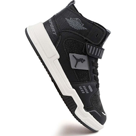 Cool King Uzun Çocuk Sneaker Spor Ayakkabı Siyah