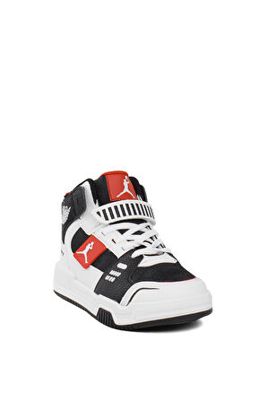 Cool King Uzun Filet Erkek Çocuk Hi Sneaker Siyah - Kırmızı