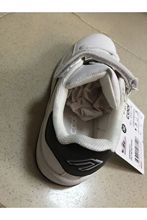 Cool Cooper Çocuk Bantlı Cilt Sneaker Spor Ayakkabı Beyaz - Siyah