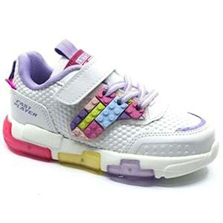 Cool Heros Çocuk Işıklı Cırt Bantlı Sneaker Spor Ayakkabı Lila