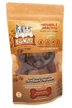 Eva & Wall-e Köpek Kemiği Halka Kolajen Çubuklar, Köpekler için Diş, Eklem ve Tüy sağlığını destekler 2' li