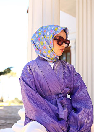 Silk Home Tivil İpek Eşarp IST11428-11 Bebek Mavi, Çelik Mavi, Pembe, Asit 