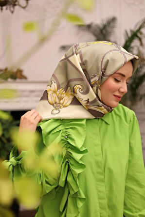 Silk Home Tivil İpek Eşarp IST11436-23 Somon, Pembe, Eflatun, Krem