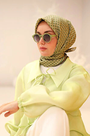 Silk Home Tivil İpek Eşarp IST11438-31  Açık Vizon, Petrol Yeşili, Hardal, Mor