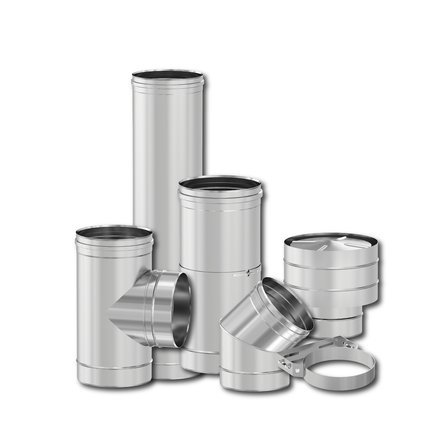 PELET SOBA BORUSU ASKI APARATI / BOY: 200-600 MM / ÇAP: 8 CM / KROM RENK / 304 KROM / CONTALI / BABA'S STOVE