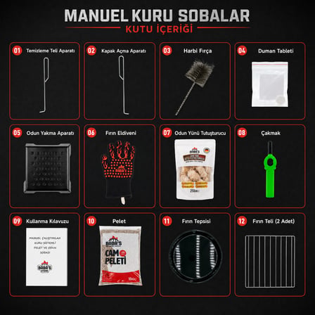 SAPHIRE 10 KW KUZİNE / MANUEL PELET VE ODUN SOBASI / BABA'S STOVE