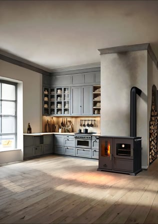 SAPHIRE 10 KW KUZİNE / MANUEL PELET VE ODUN SOBASI / BABA'S STOVE