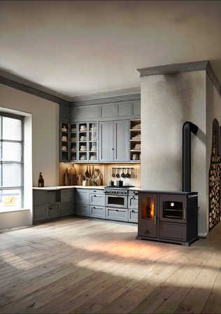 SAPHIRE 10 KW KUZİNE / MANUEL PELET VE ODUN SOBASI / BABA'S STOVE