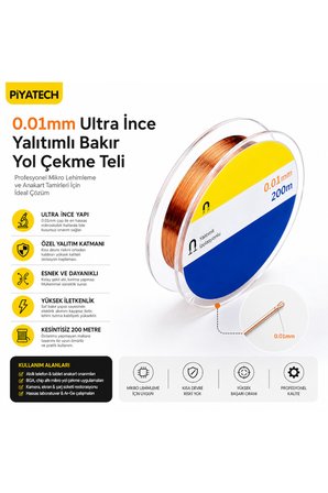 Yalıtımlı Bakır Yol Çekme Teli 0.01 mm X 200 Metre FXS001 Anakart Tamir Teli