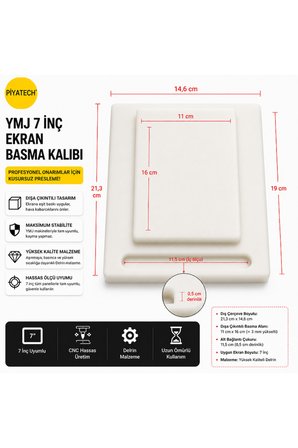 YMJ 7 İnç Uyumlu Ekran Basma Ve Revize Kalıbı - Profesyonel OCA Ekran Cam Yenileme Kalıbı (16x11 cm İç Ölçü)