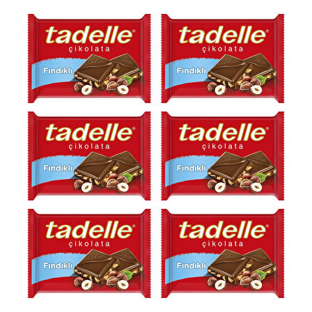 Tadelle Fındıklı Sütlü Tablet Çikolata 60 gr X 6 Adet