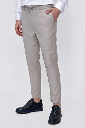  Erkek Vizon Tello Slim Fit Lastikli Spor Pantolon